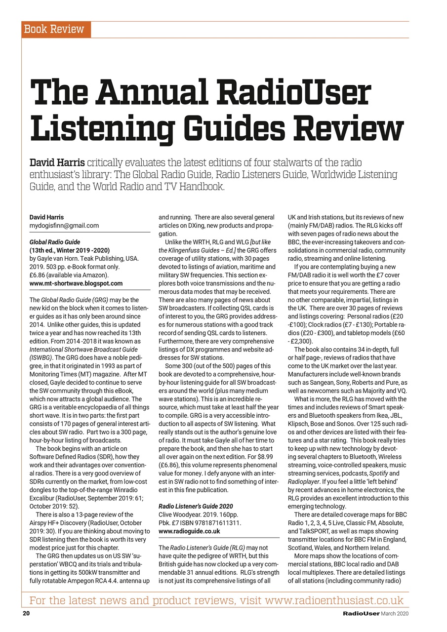 Radio User Preview Pages