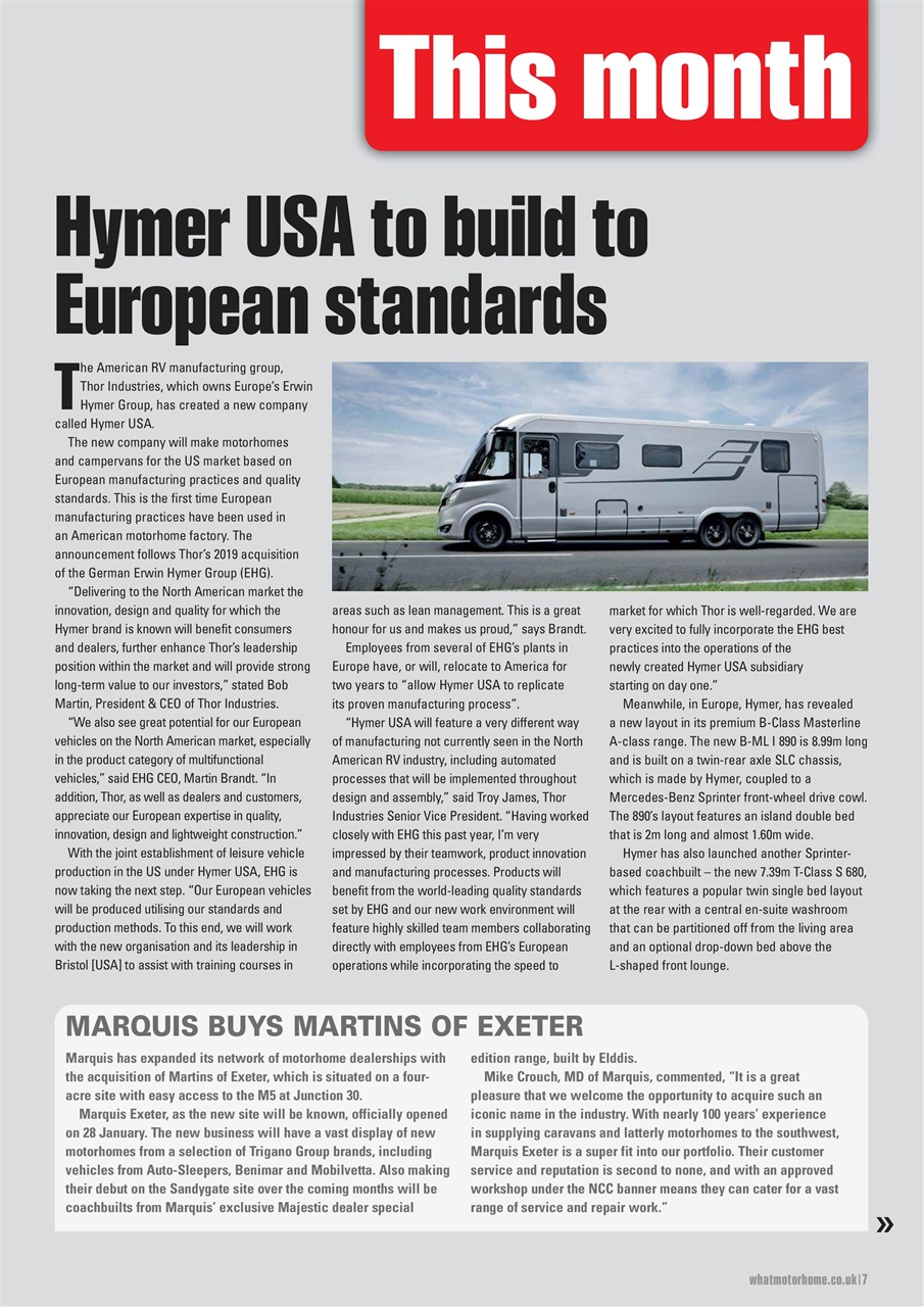 What Motorhome magazine Preview Pages