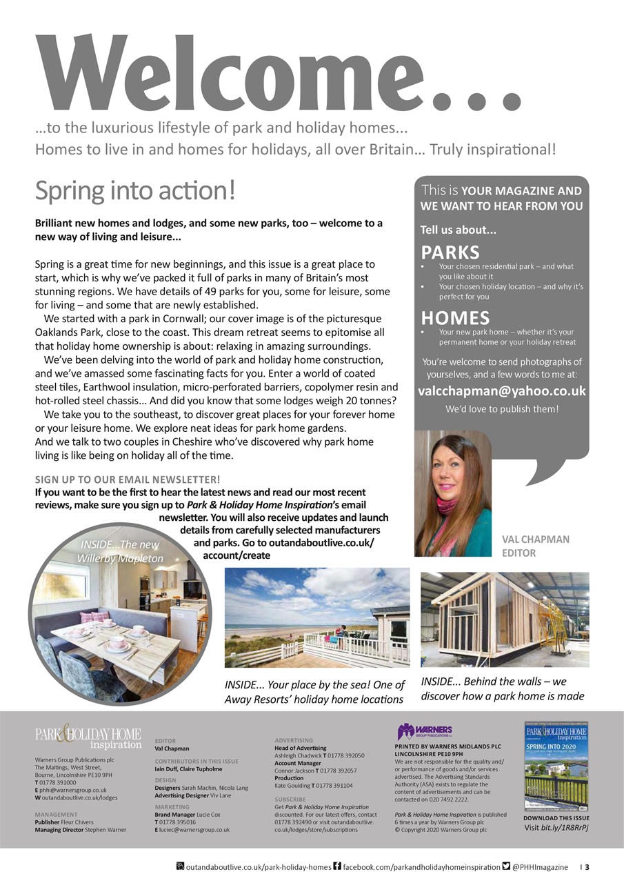 Park and Holiday Home Inspiration magazine Preview Pages