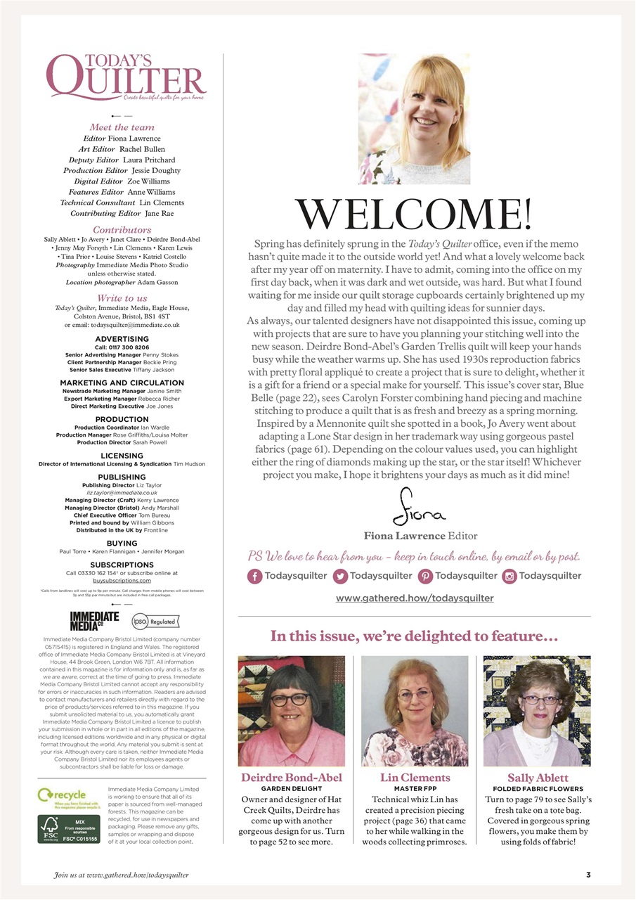 Today’s Quilter Preview Pages