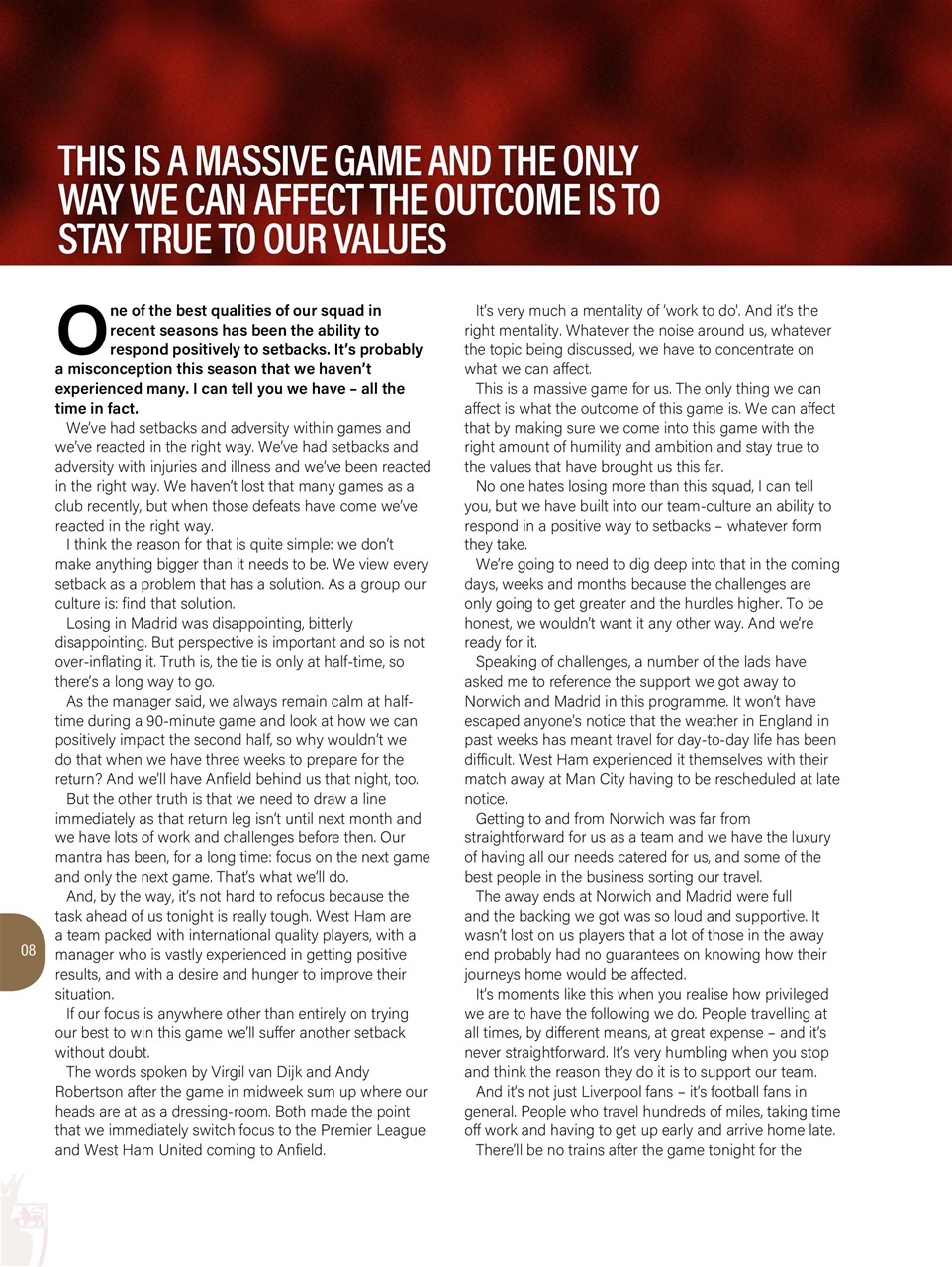 Liverpool FC Programmes Preview Pages