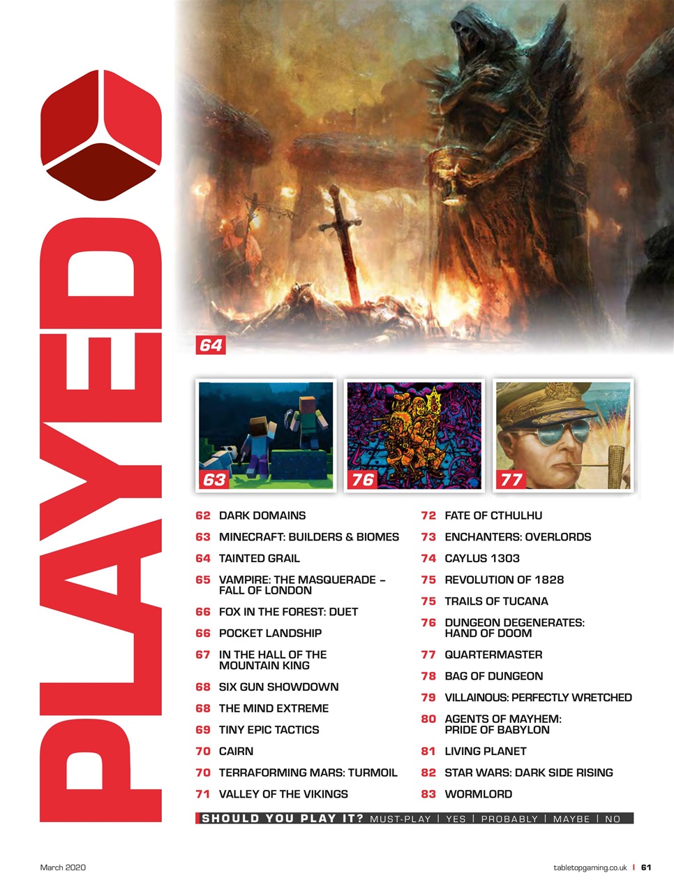 Tabletop Gaming Preview Pages