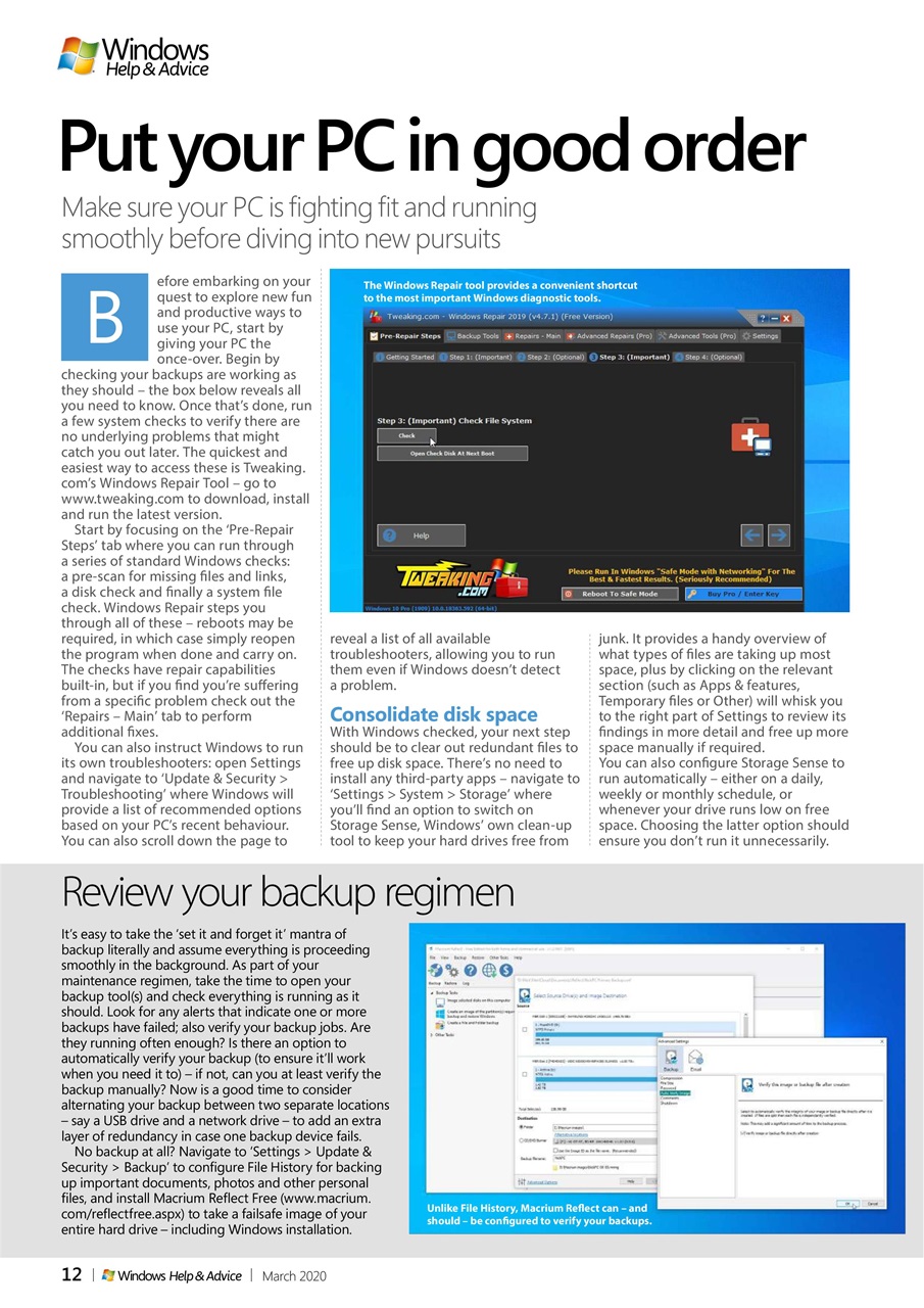Windows Help & Advice Preview Pages