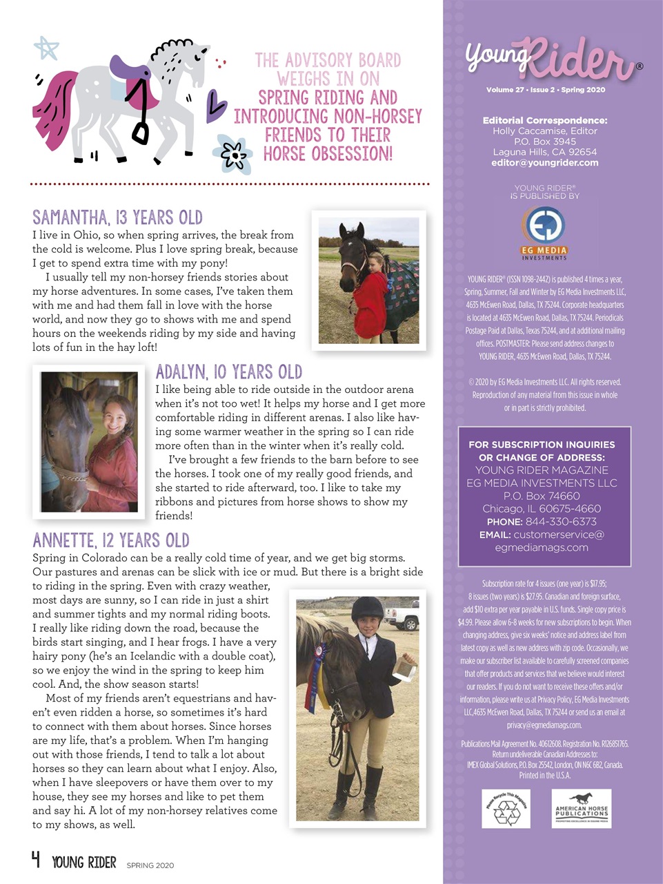 Young Rider Magazine Preview Pages