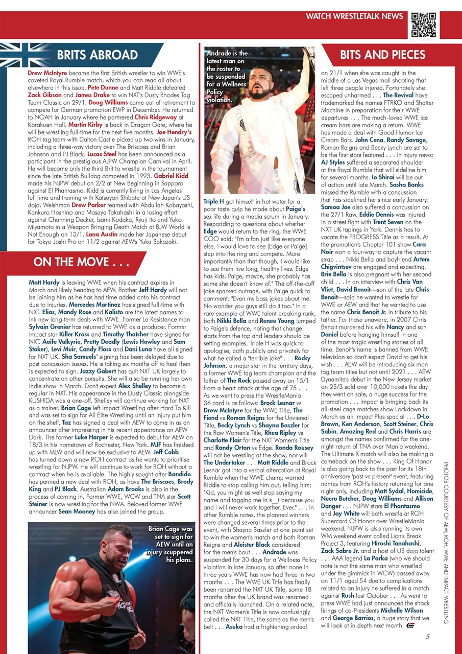Wrestletalk Magazine Preview Pages