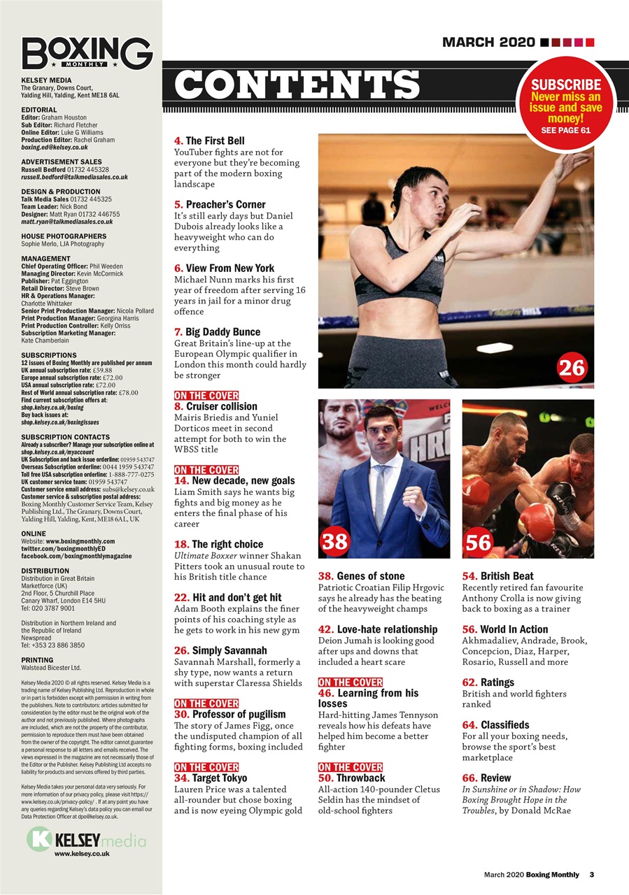 Boxing Monthly Preview Pages