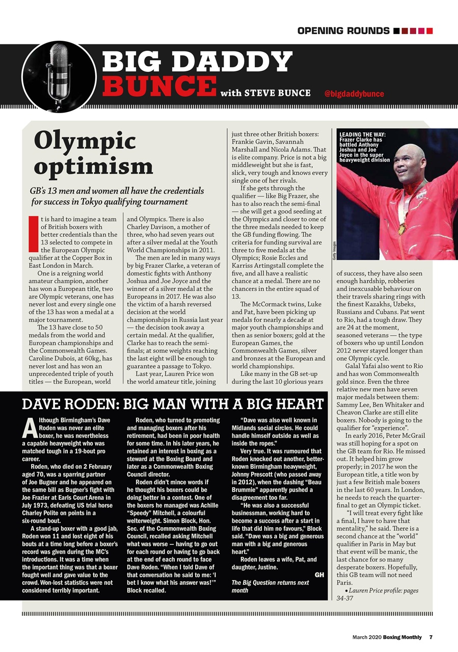 Boxing Monthly Preview Pages