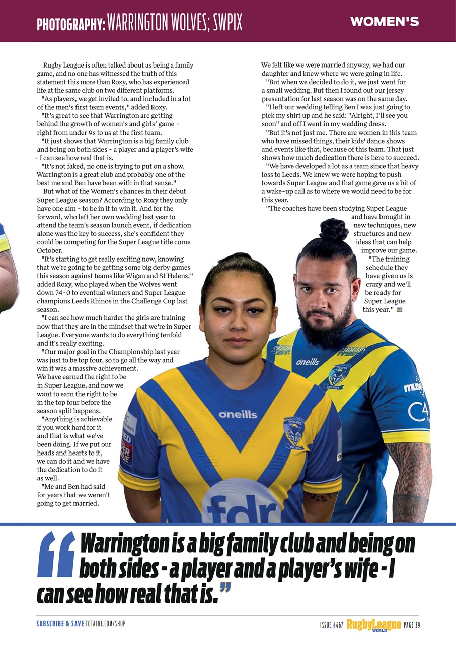 Rugby League World Preview Pages