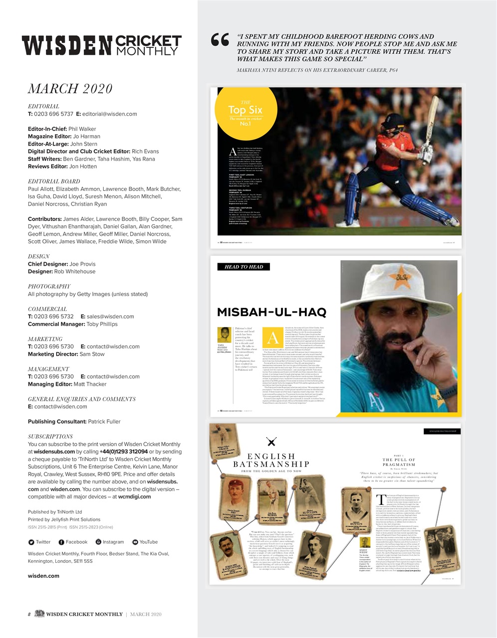 Wisden Cricket Monthly Preview Pages