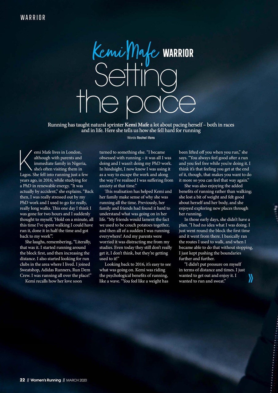 Women’s Running Preview Pages