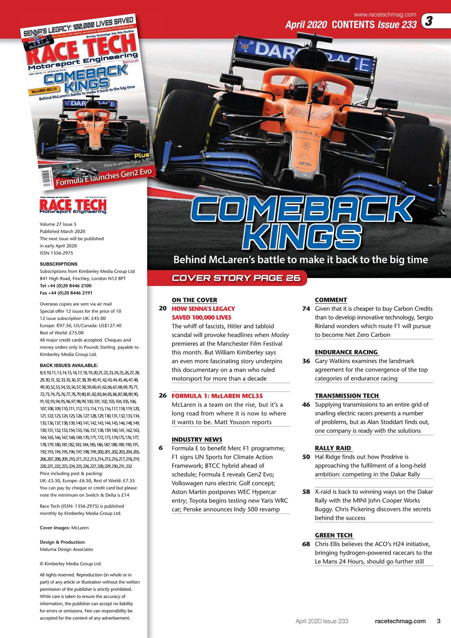 Race Tech Preview Pages