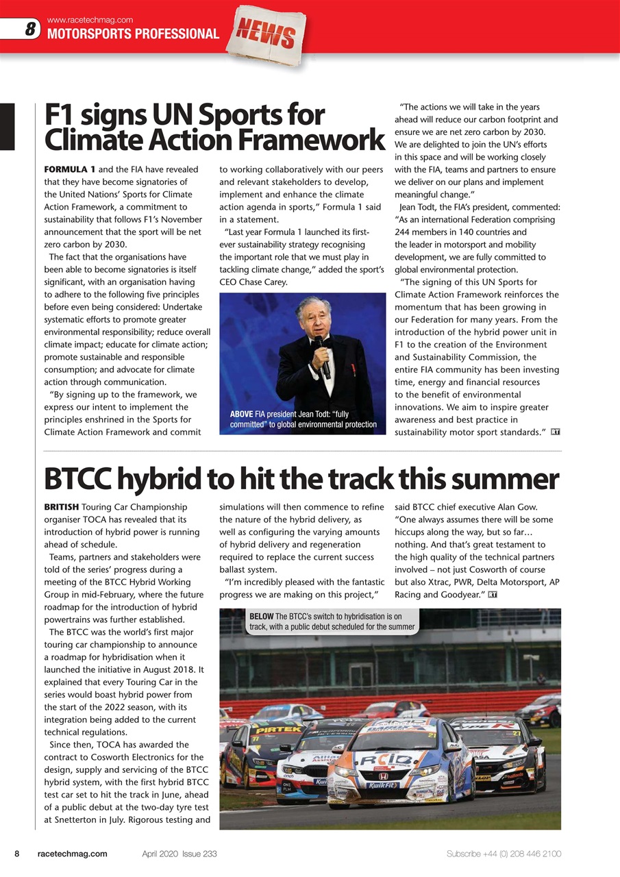 Race Tech Preview Pages