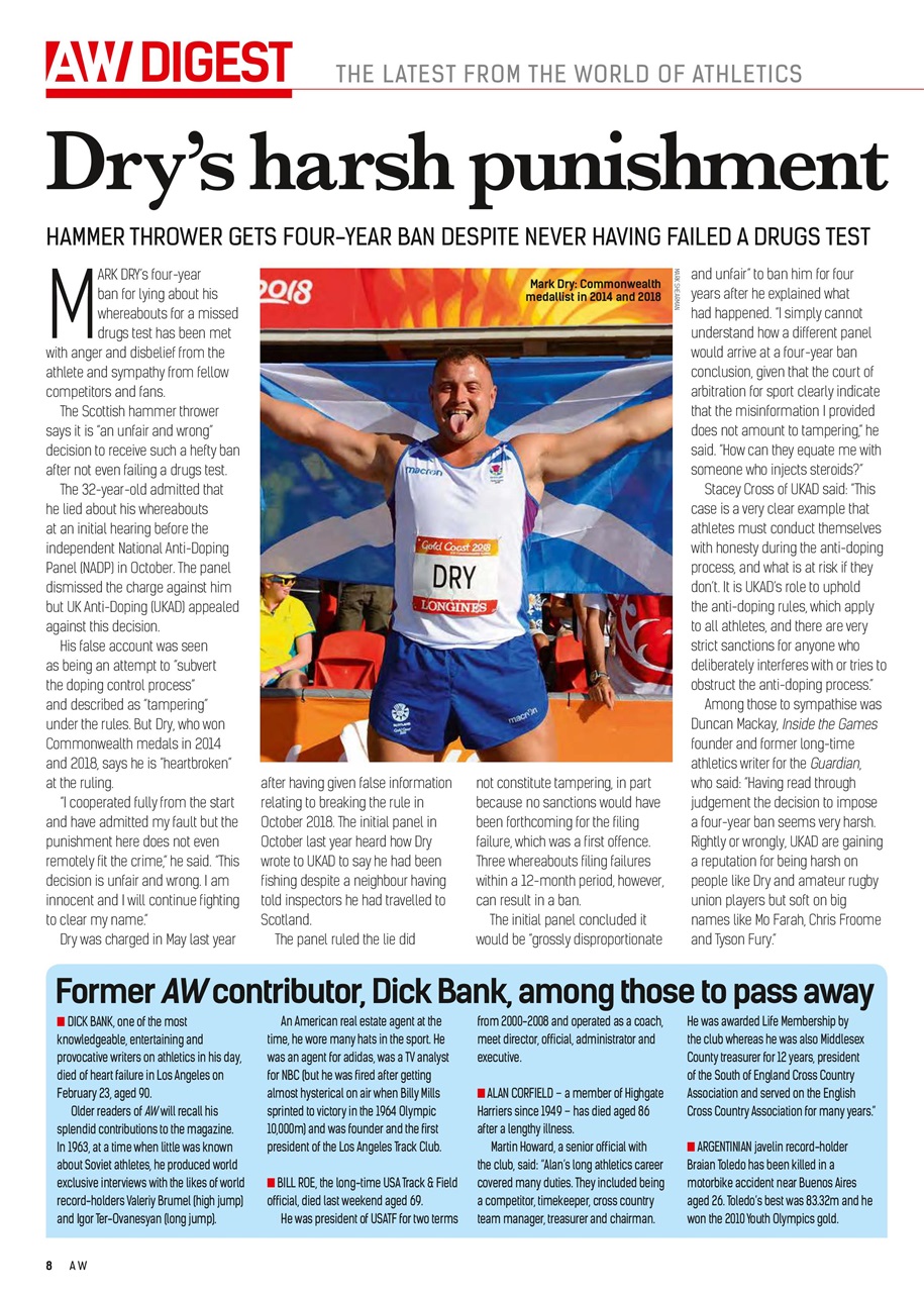 AW – Athletics Weekly Magazine Preview Pages