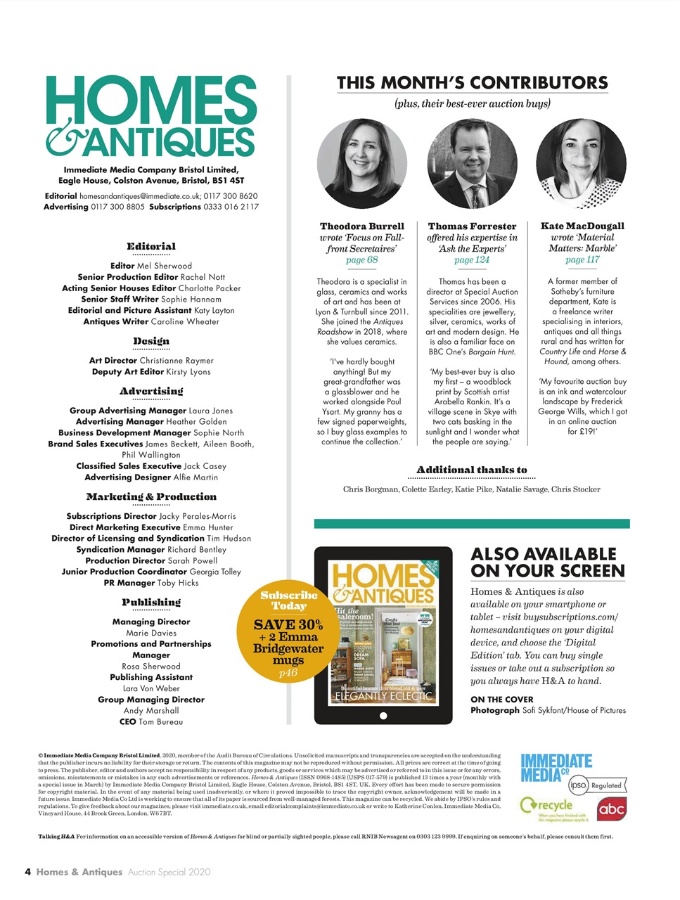Homes & Antiques Magazine Preview Pages