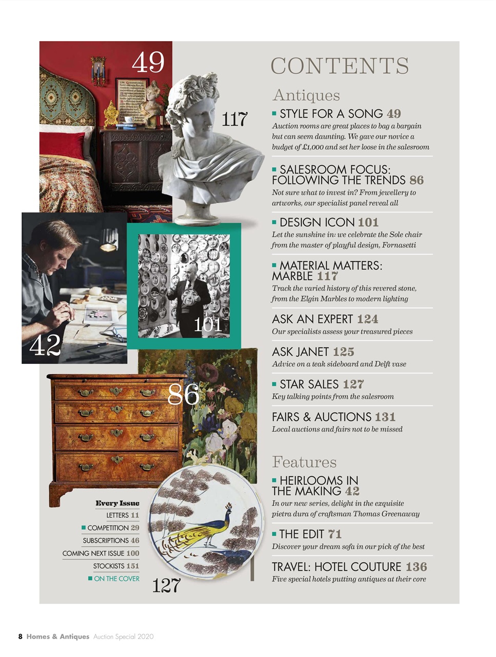 Homes & Antiques Magazine Preview Pages
