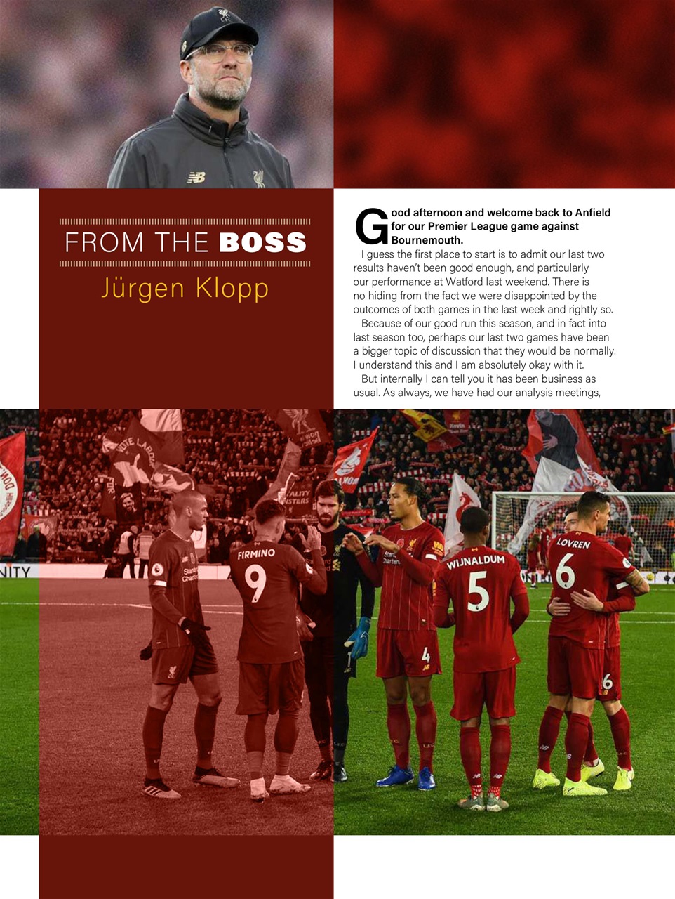 Liverpool FC Programmes Preview Pages