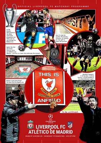 Liverpool FC Programmes issue vs Atletico Madrid 19/20