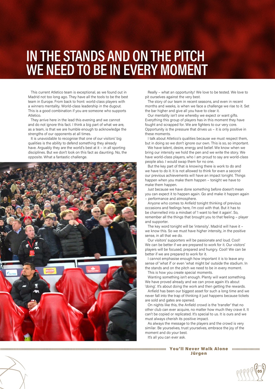 Liverpool FC Programmes Preview Pages
