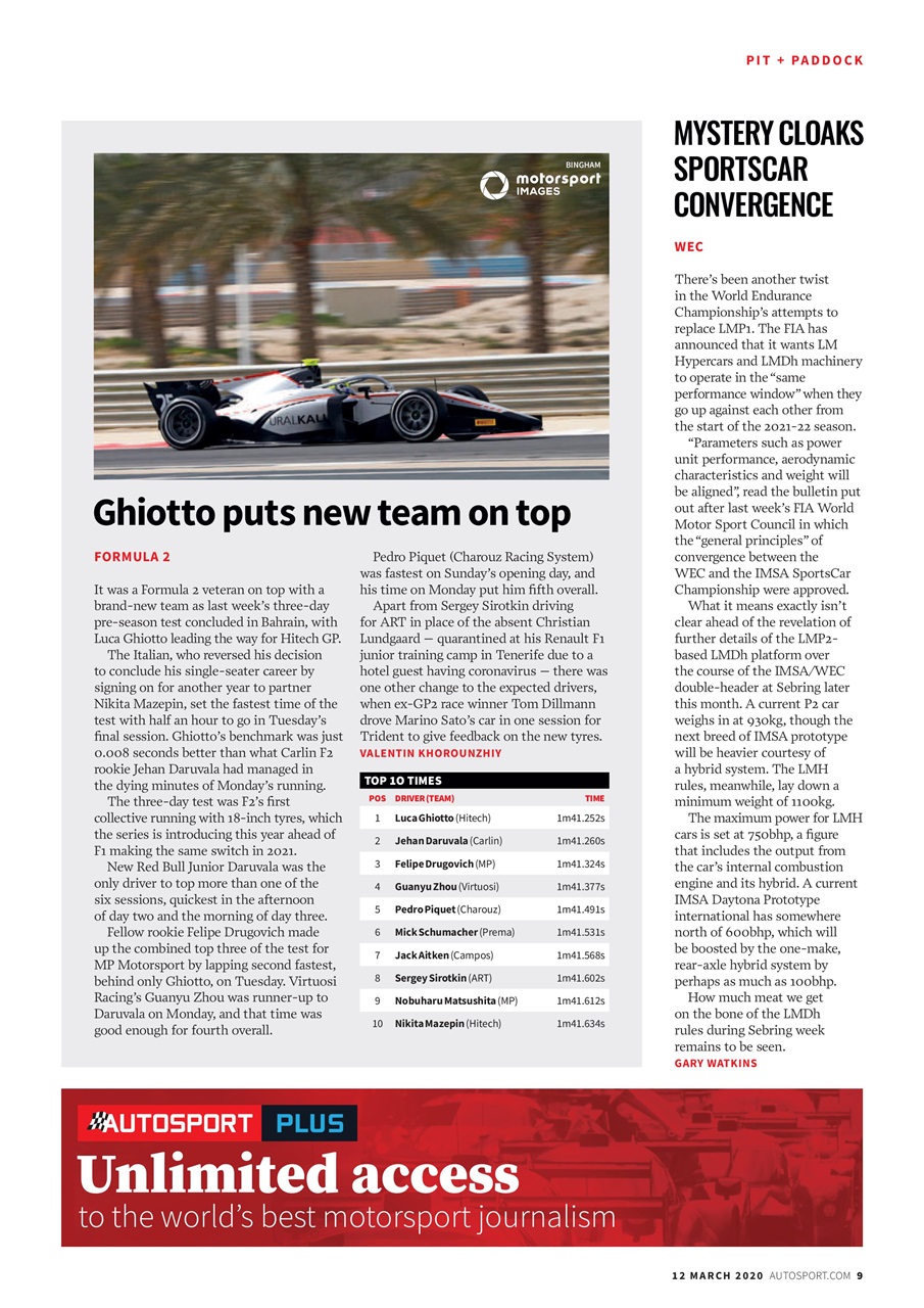 Autosport Preview Pages