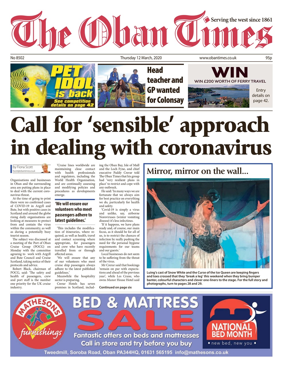 The Oban Times & Lochaber Times Preview Pages