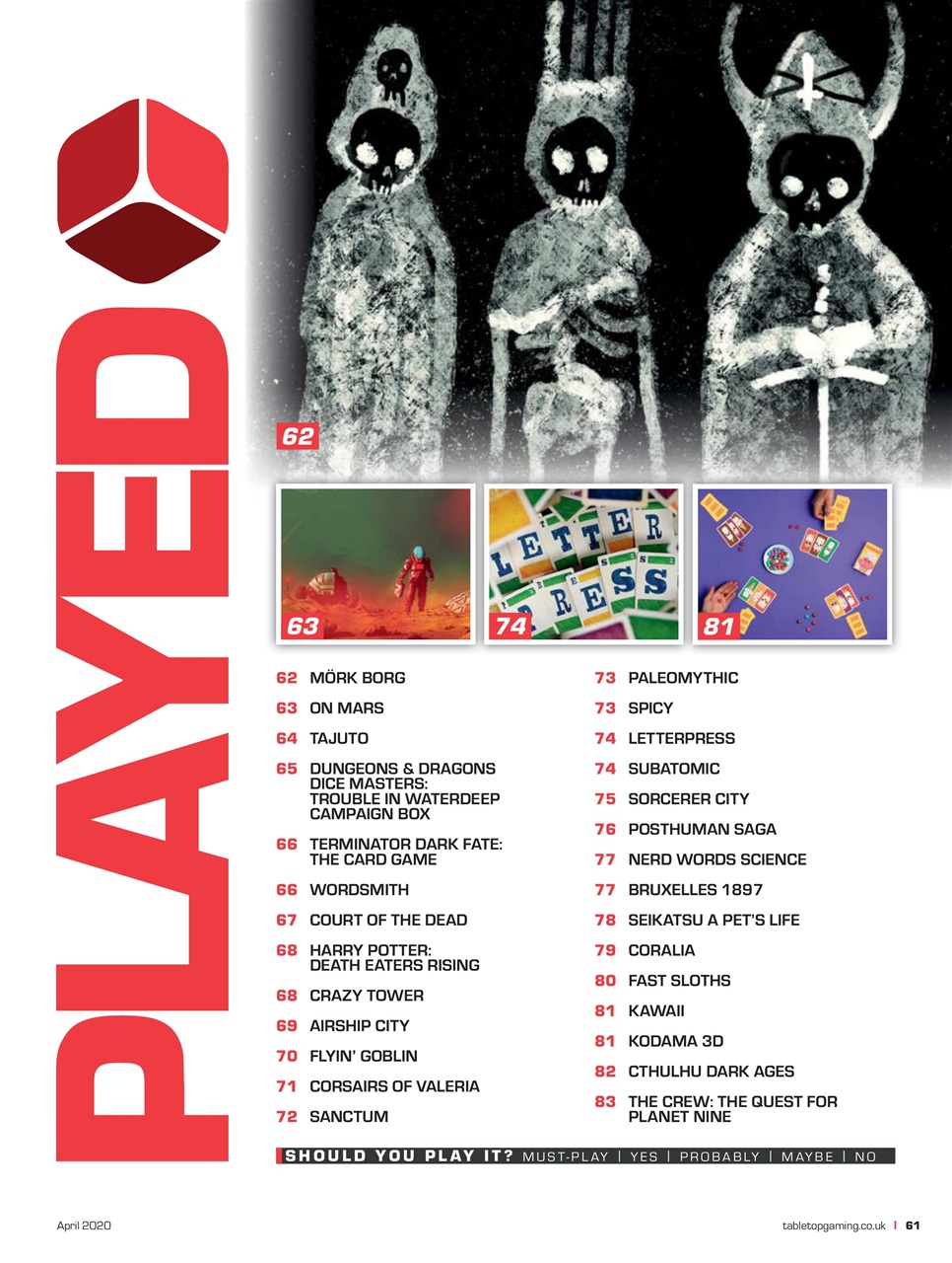 Tabletop Gaming Preview Pages