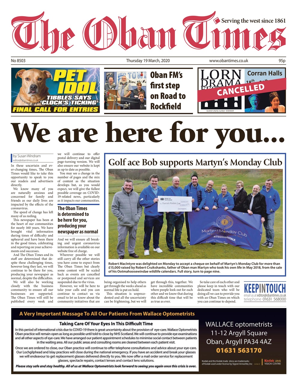 The Oban Times & Lochaber Times Preview Pages