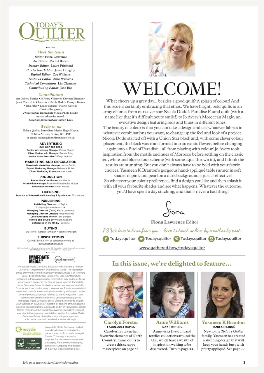Today’s Quilter Preview Pages