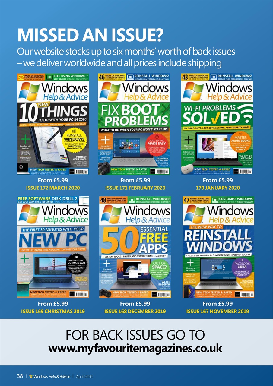 Windows Help & Advice Preview Pages