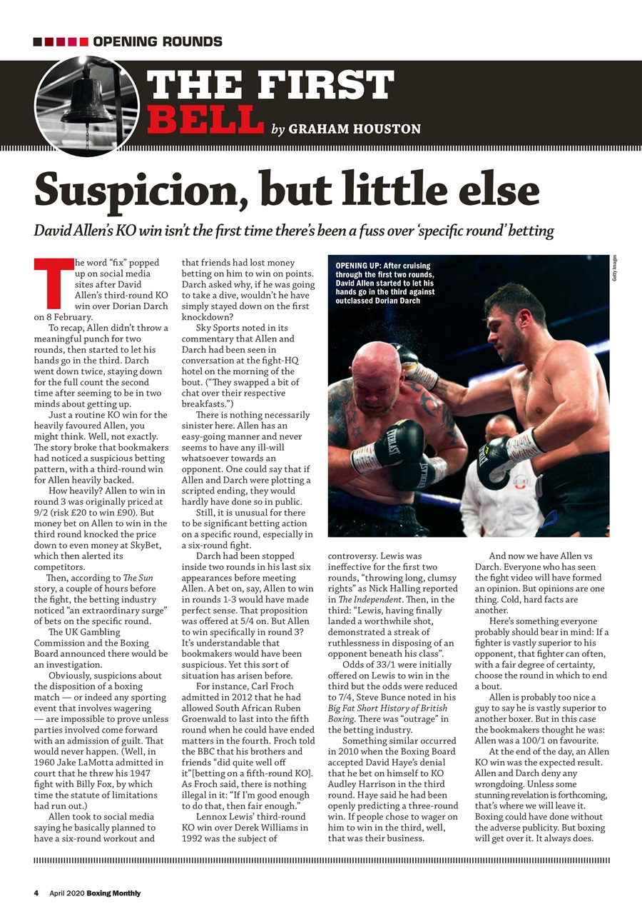 Boxing Monthly Preview Pages