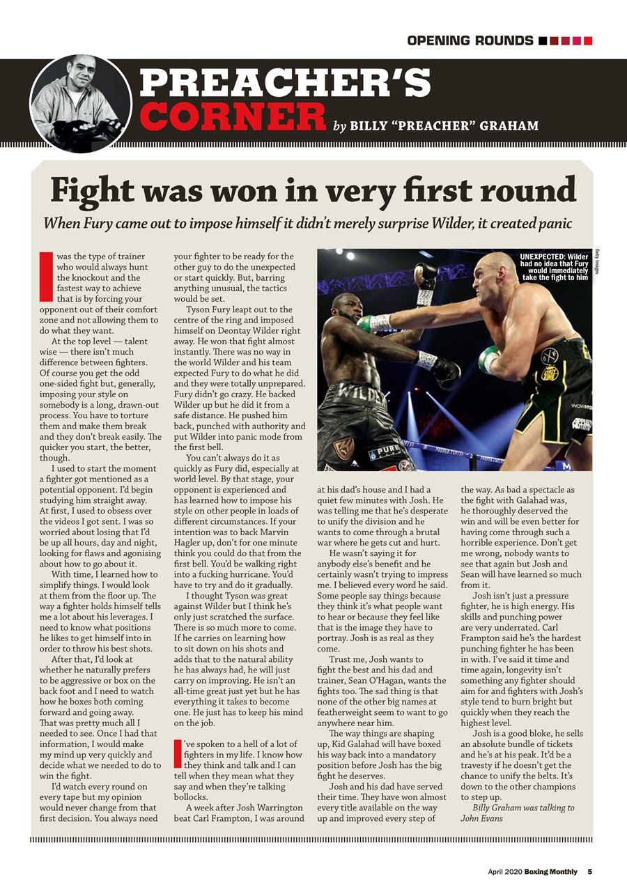 Boxing Monthly Preview Pages