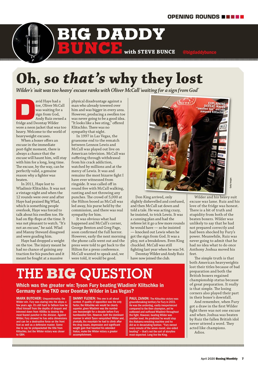 Boxing Monthly Preview Pages