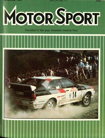 Motor Sport Magazine issue November 1981