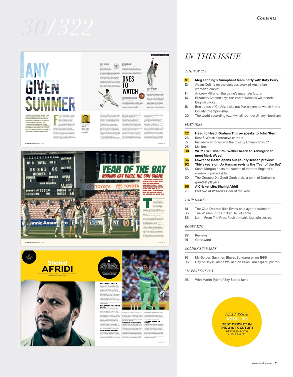 Wisden Cricket Monthly Preview Pages