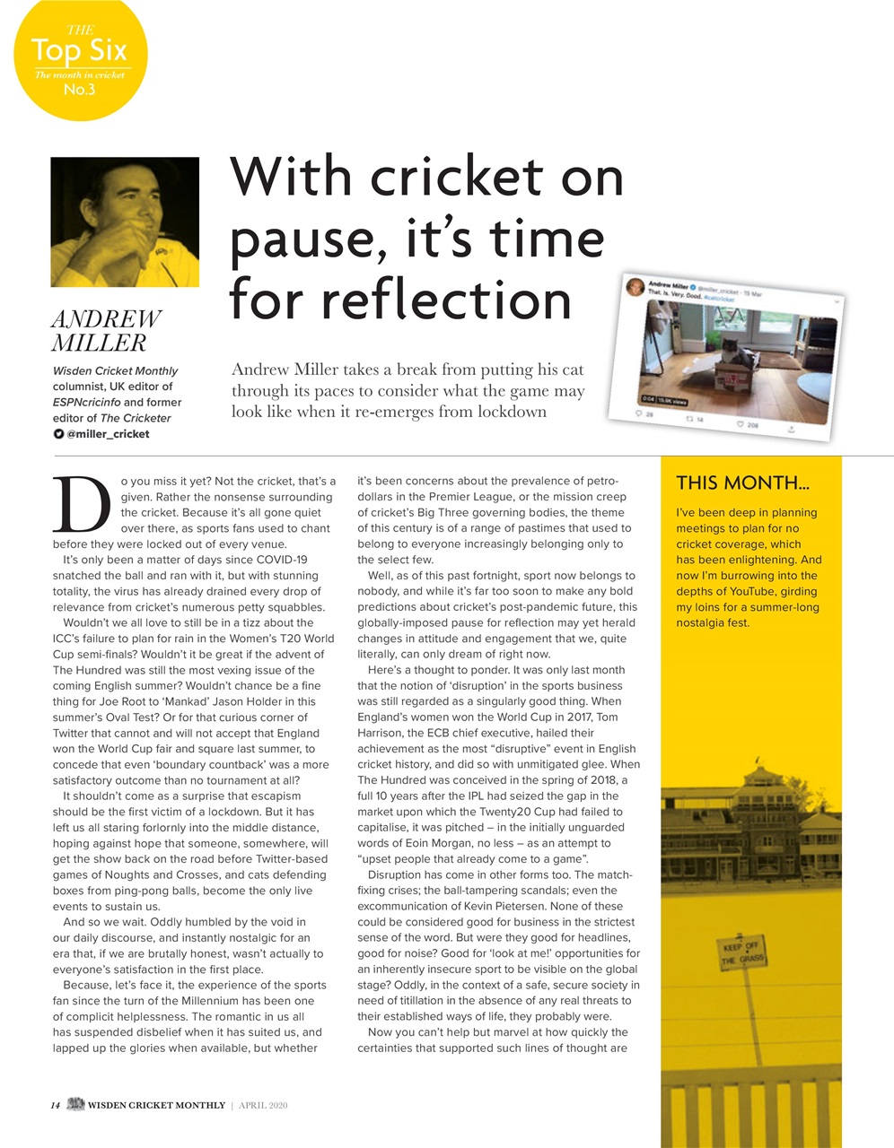 Wisden Cricket Monthly Preview Pages