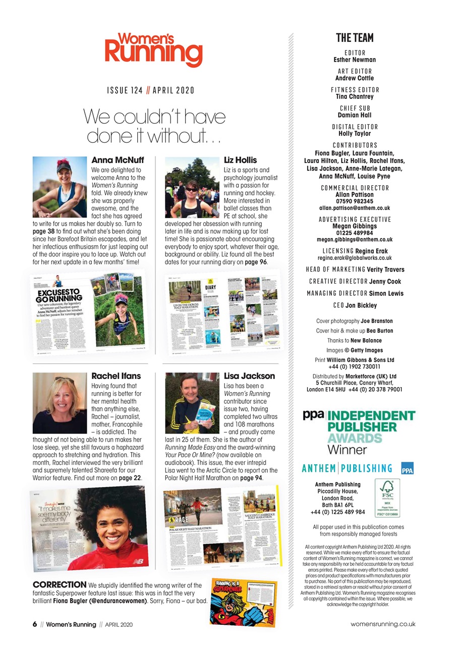 Women’s Running Preview Pages