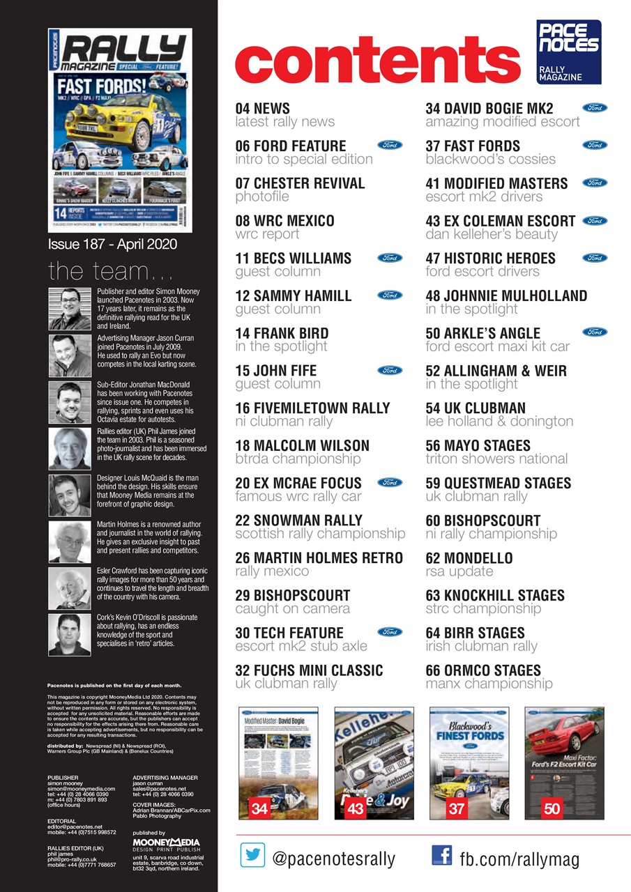 Pacenotes Rally magazine Preview Pages