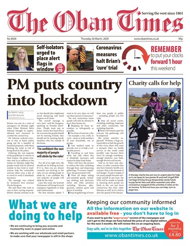 The Oban Times & Lochaber Times issue 26th March 2020