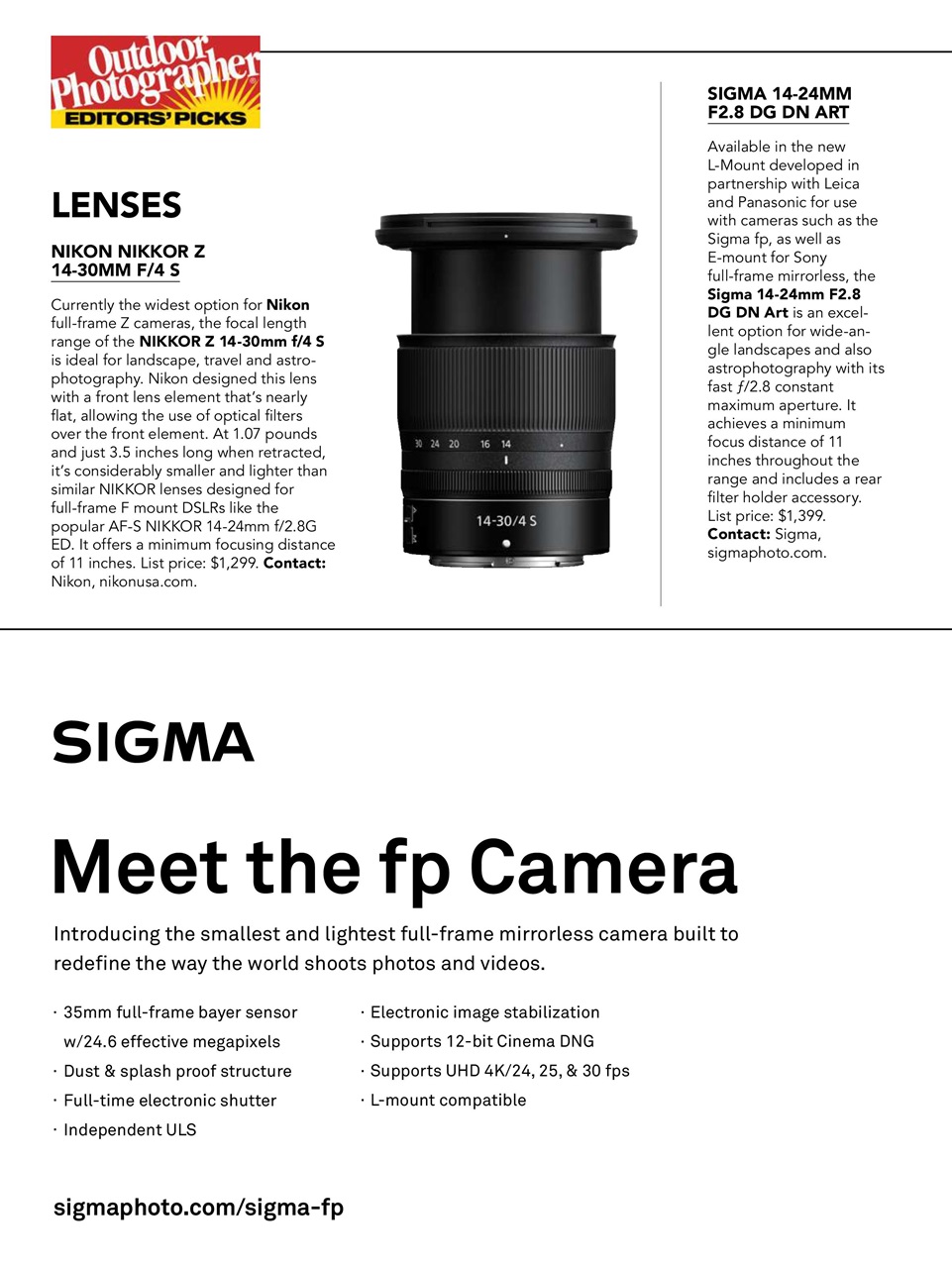 Outdoor Photographer Preview Pages