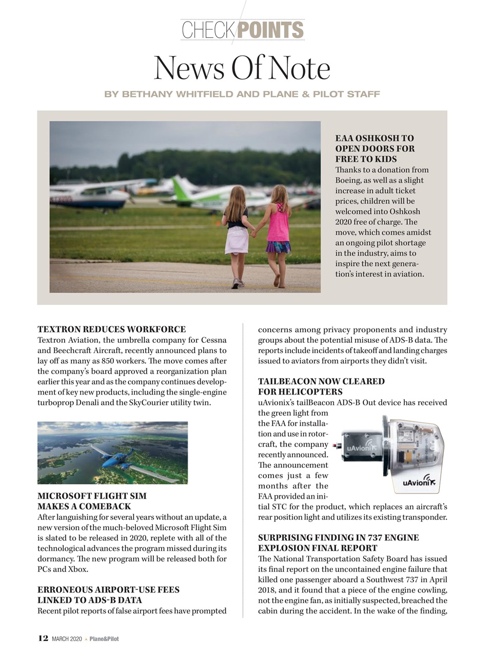 Plane & Pilot Preview Pages