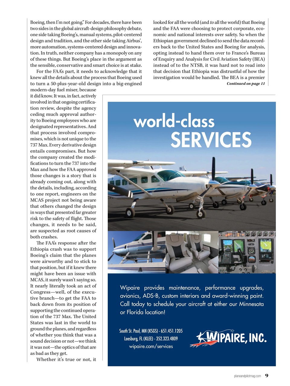 Plane & Pilot Preview Pages