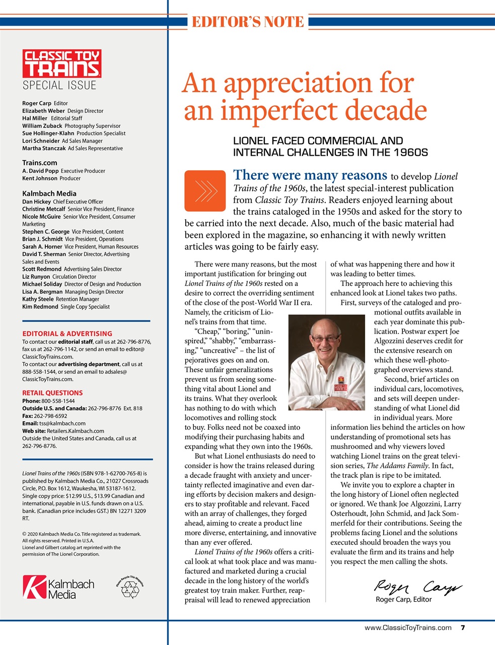 Classic Toy Trains Magazine Lionel Trains 1960s Special Issue