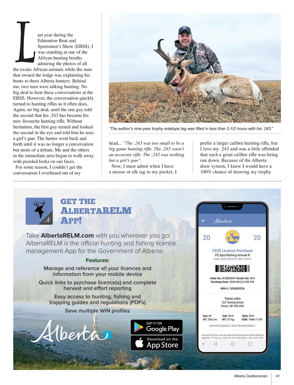 Alberta Outdoors Preview Pages