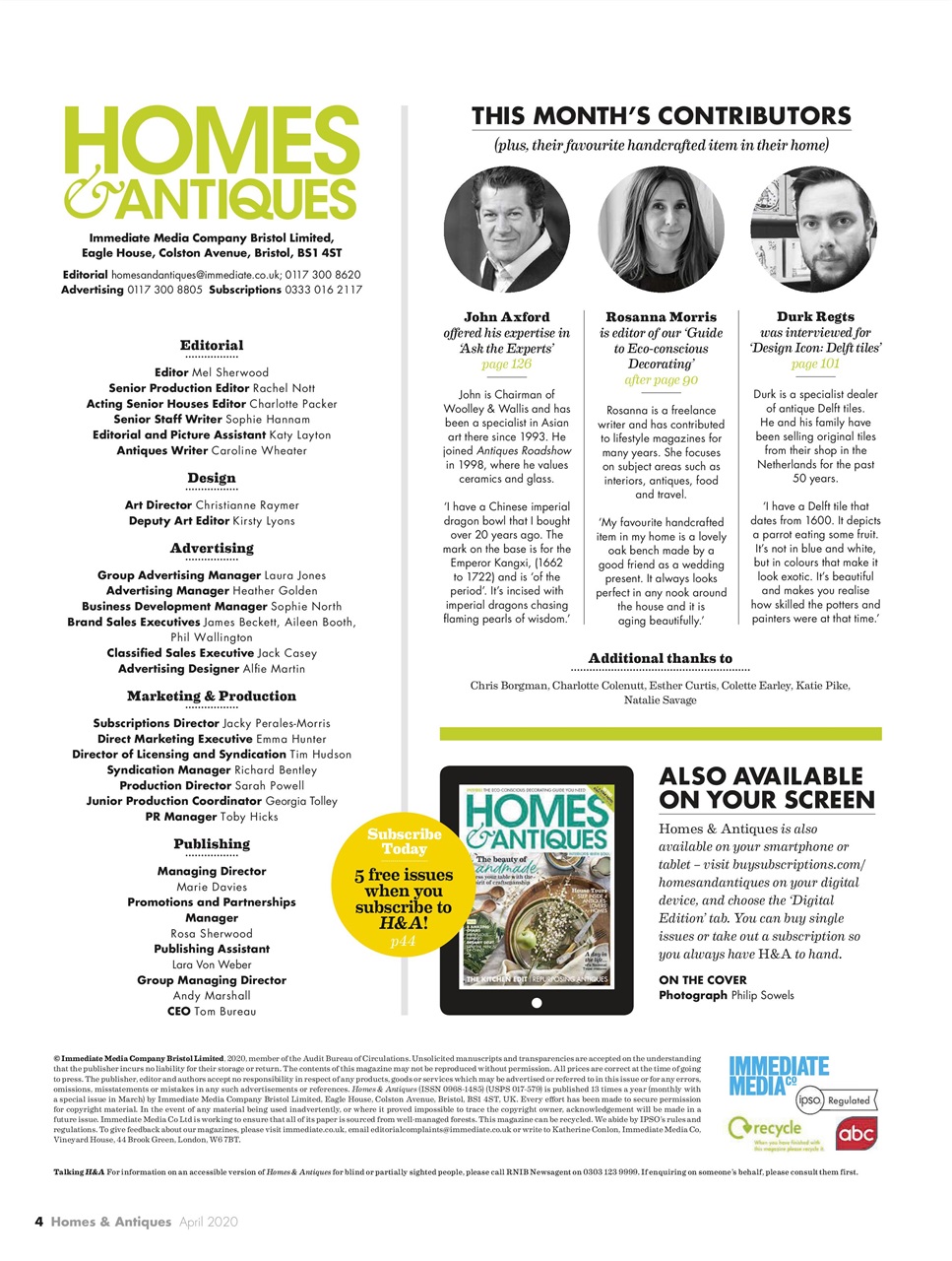 Homes & Antiques Magazine Preview Pages