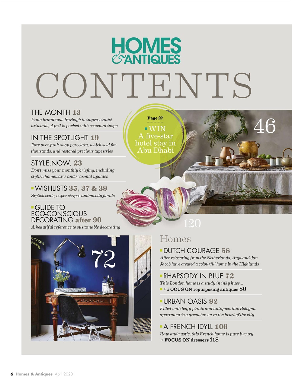 Homes & Antiques Magazine Preview Pages