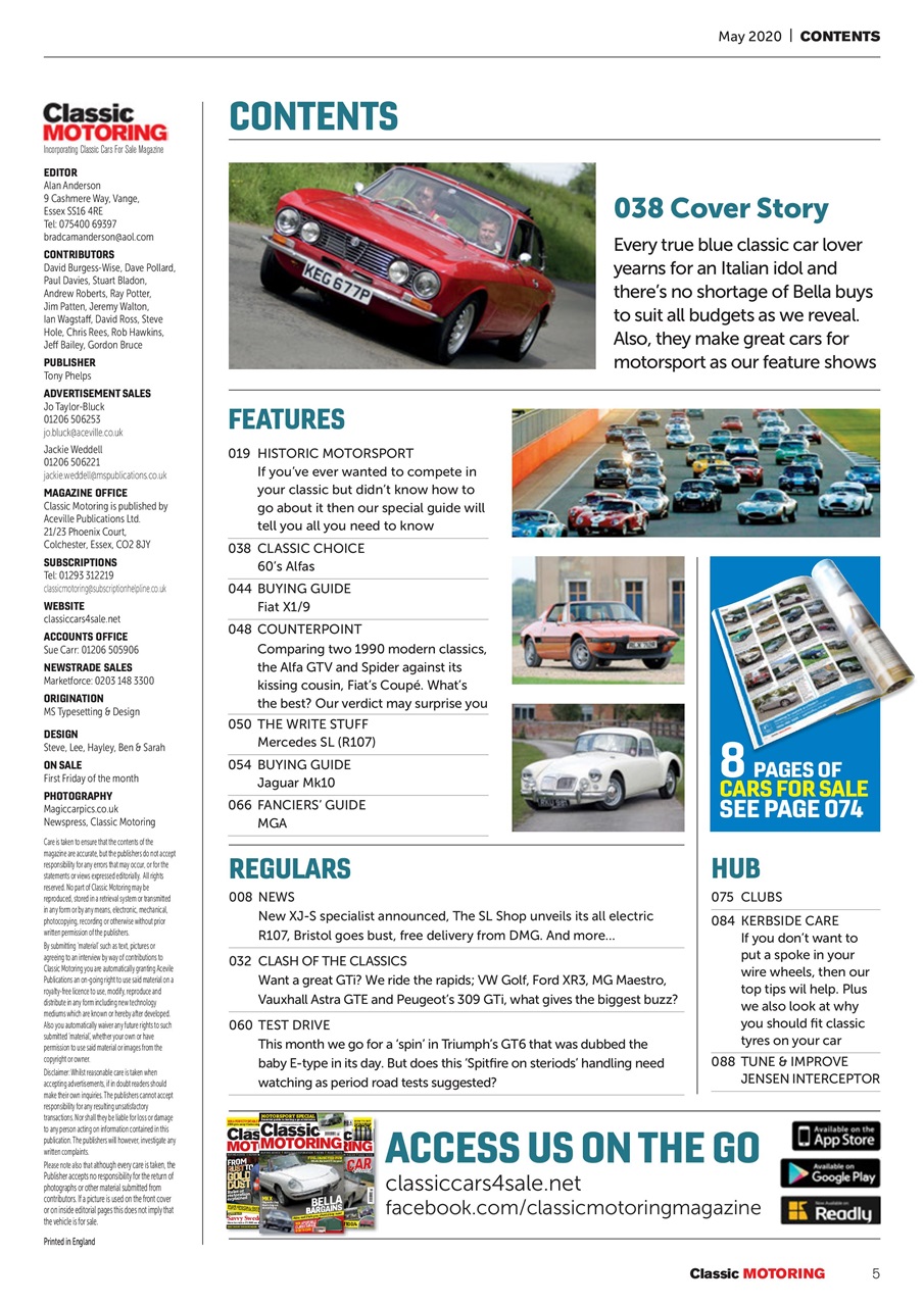 Classic Motoring Preview Pages