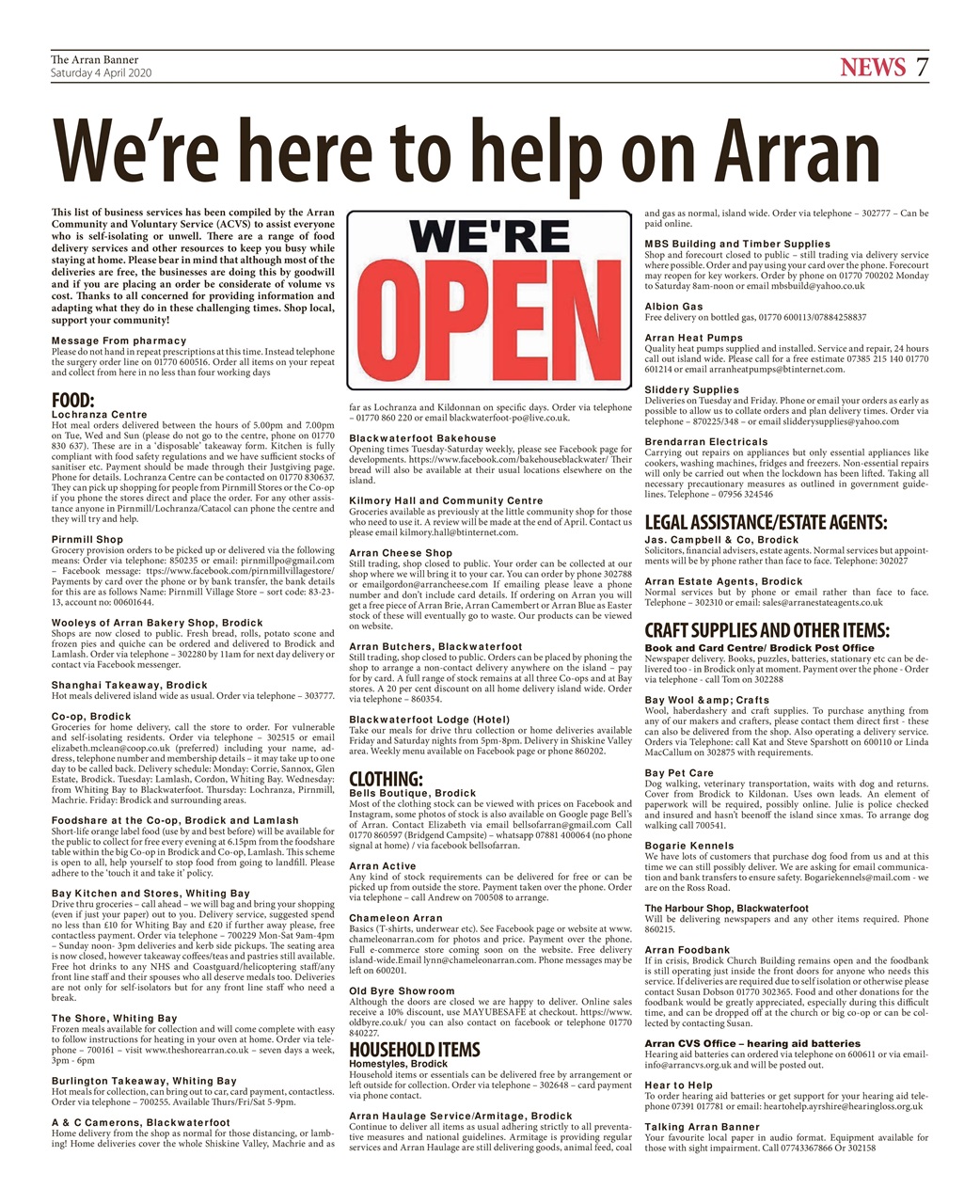 Arran Banner Preview Pages