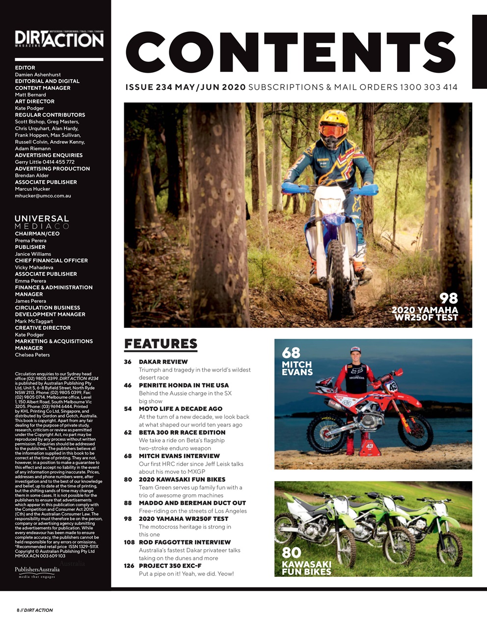 Dirt Action Preview Pages