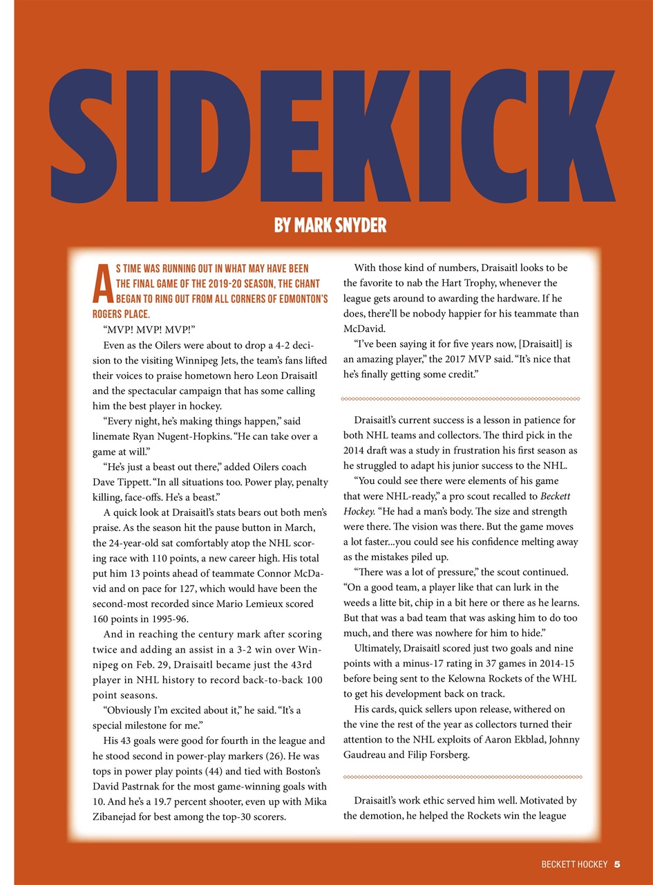 Beckett Hockey Magazine Preview Pages