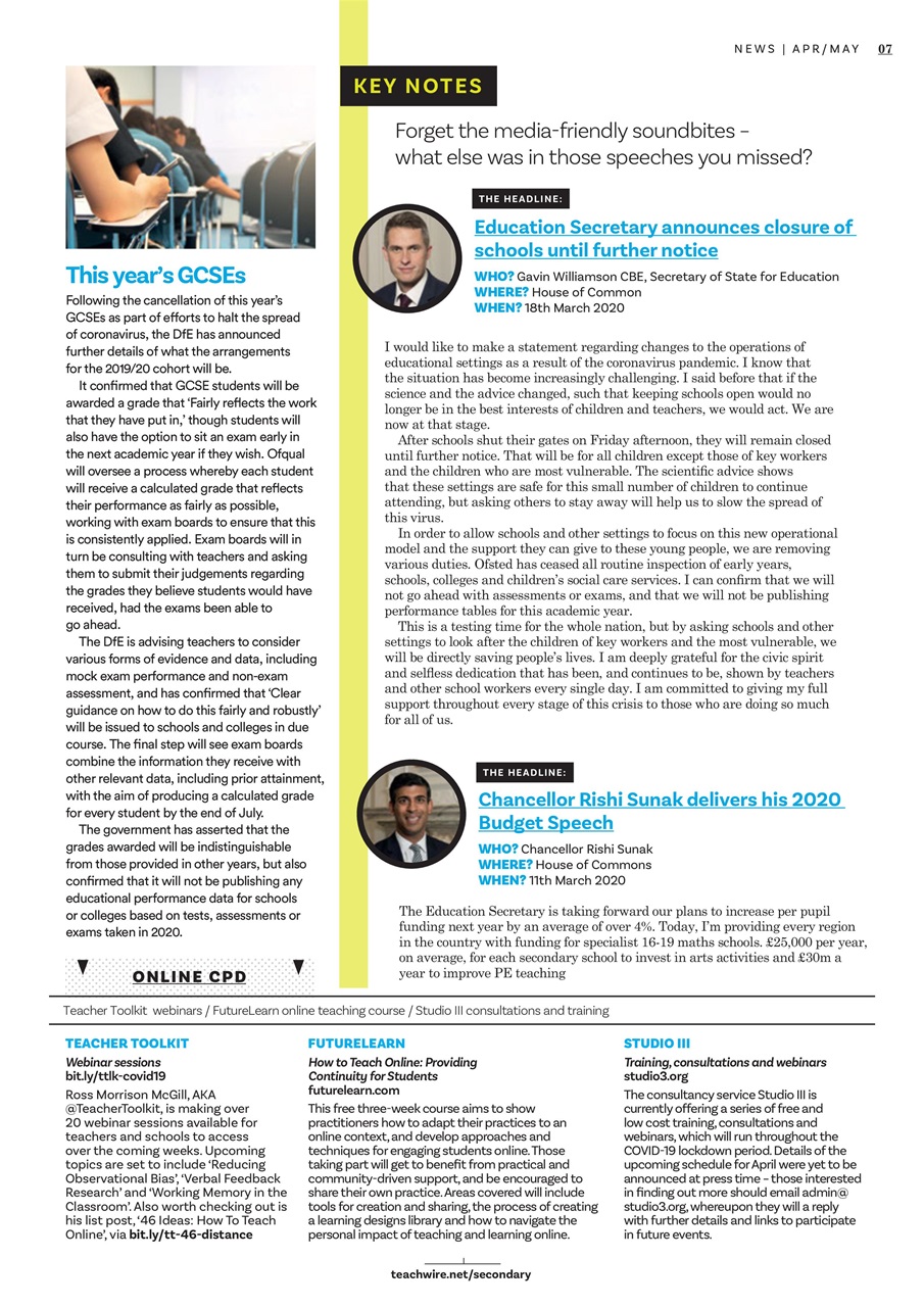 Teach Secondary Preview Pages