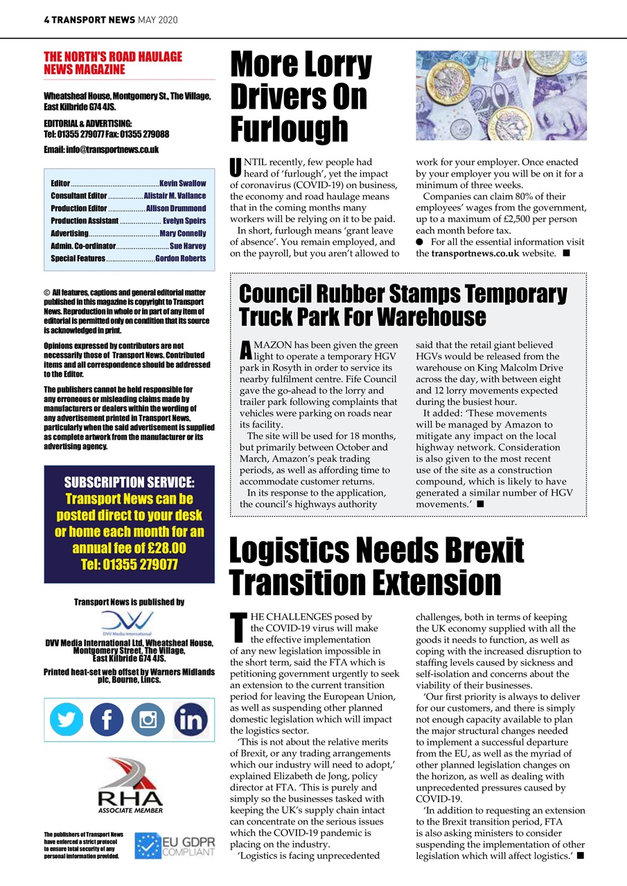 Transport News Preview Pages